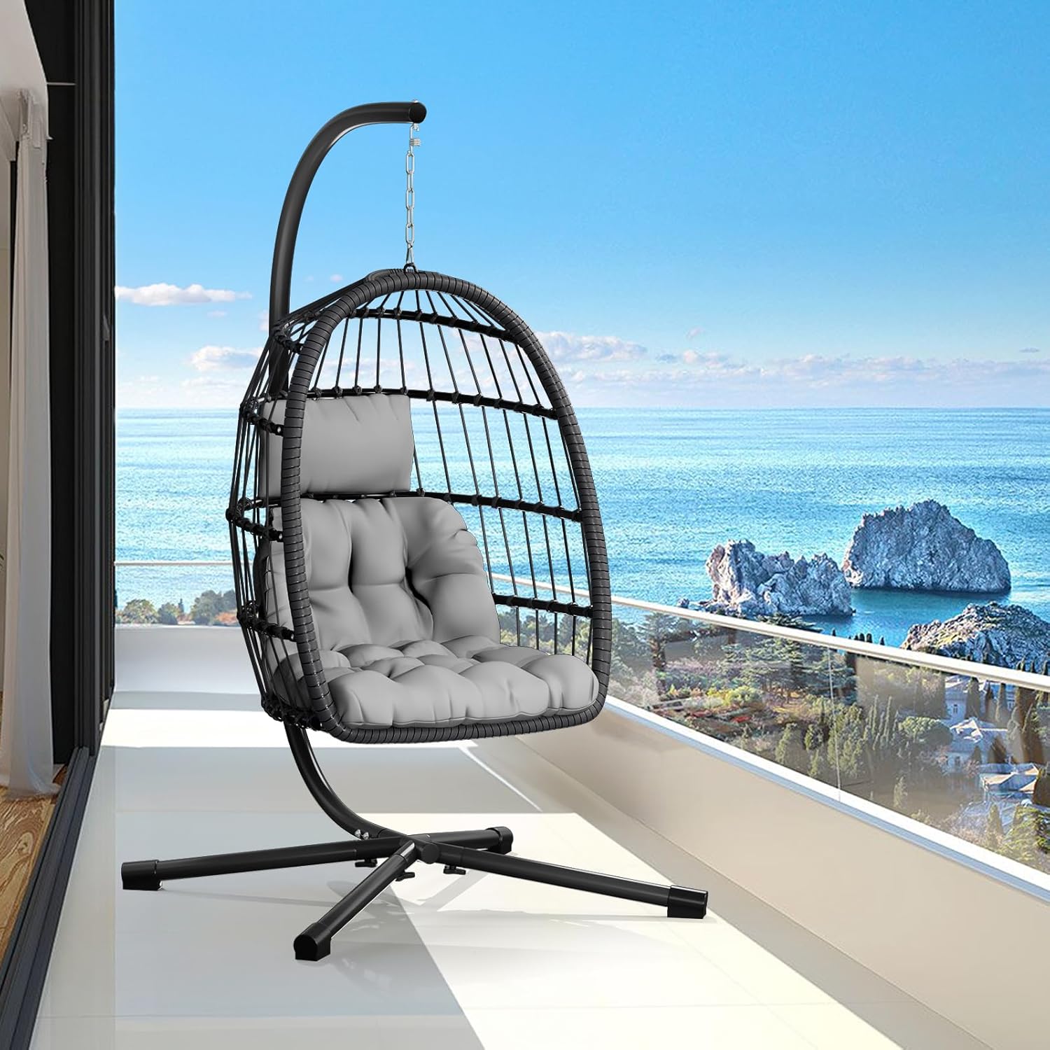CHABATREE Egg Chair: Comfy Swing for  Garden Bliss