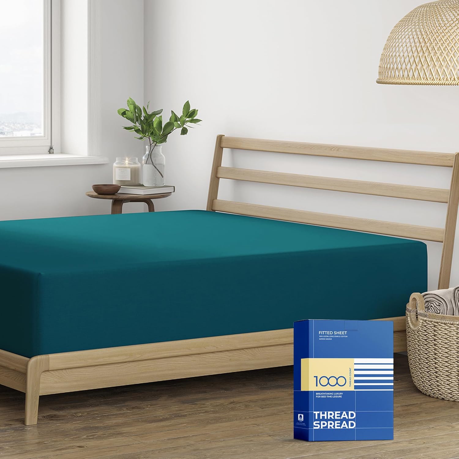 100% Egyptian Cotton Fitted Sheet Queen Size for Ultimate Comfort
