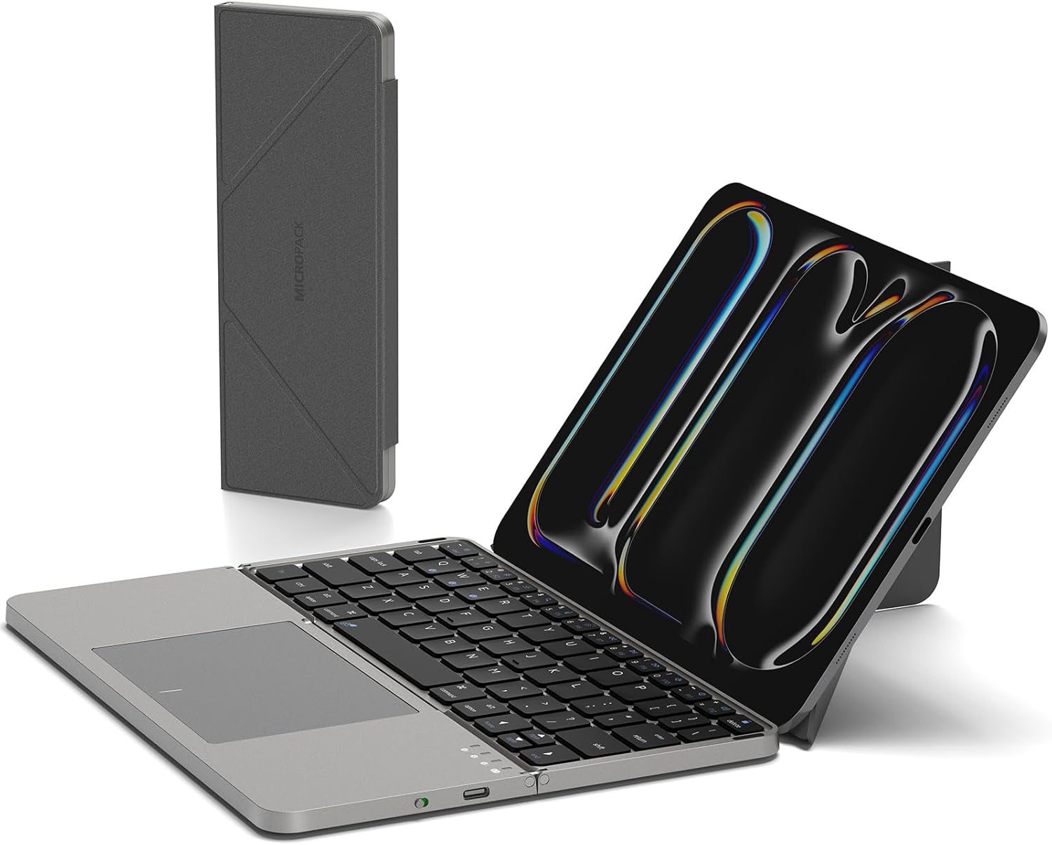 MicroPack Foldable Bluetooth Keyboard with Touchpad & Stand