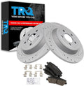 TRQ Rear Performance Brake Pad & Rotor Kit for Ford Mustang - Reliable