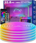 32.8FT Neon Rope Lights Flexible RGB LED Strip Lights - App + Remote