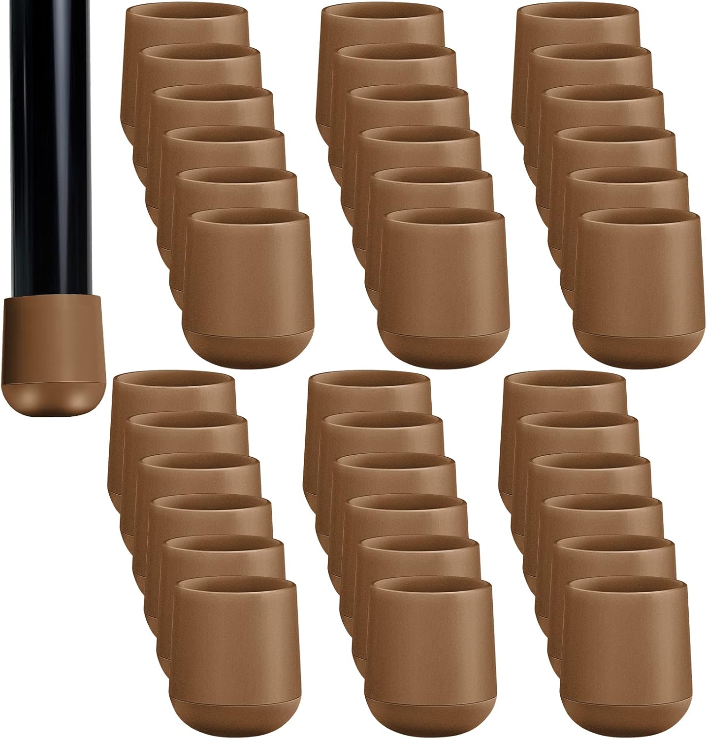 Jetec 36pc 7/8 Folding Chair Leg Caps, Floor Protectors
