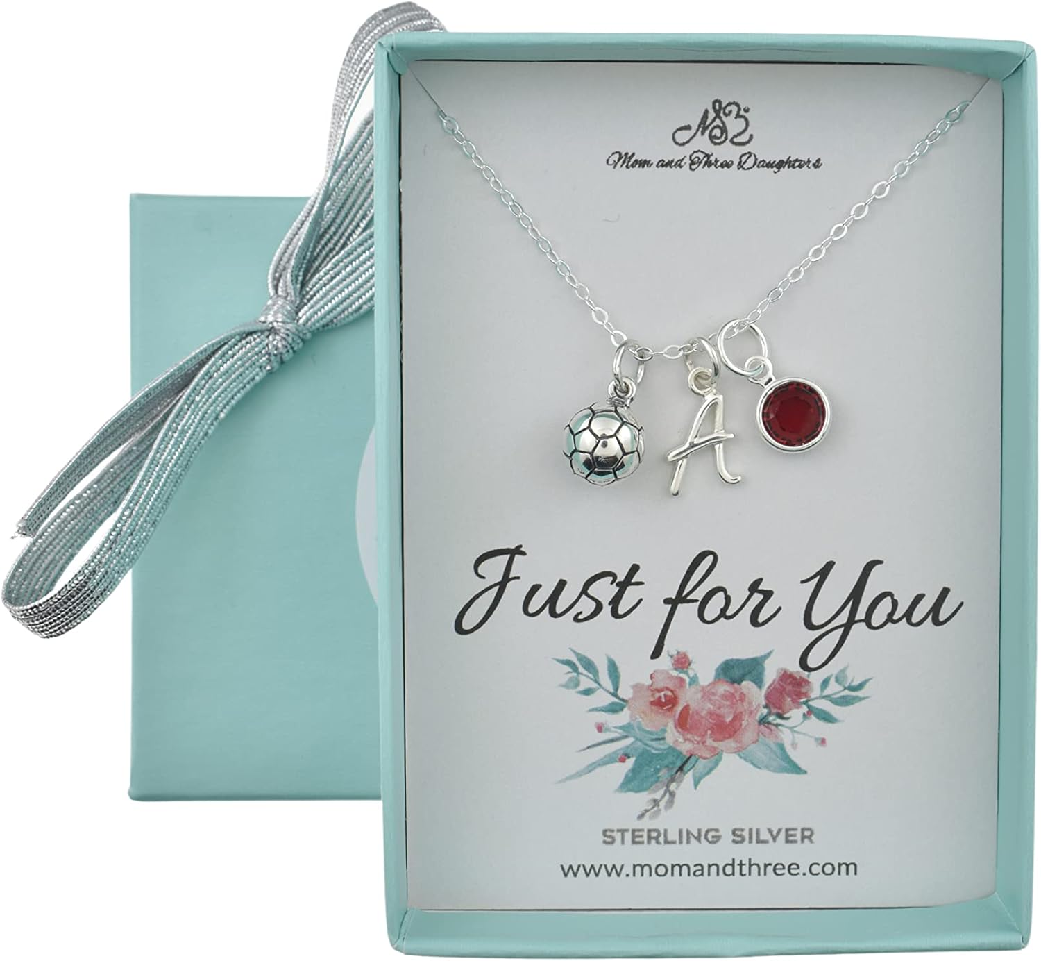 Personalized Soccer Necklace in Sterling Silver for Players