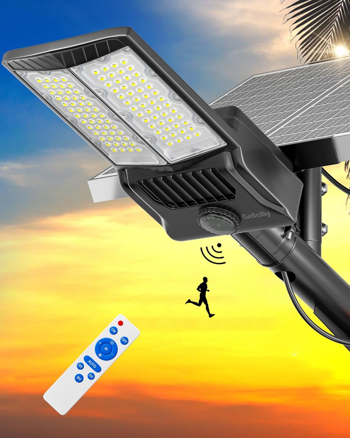 Gefolly SL-8500W Solar Street Lights for Outdoor Security Use