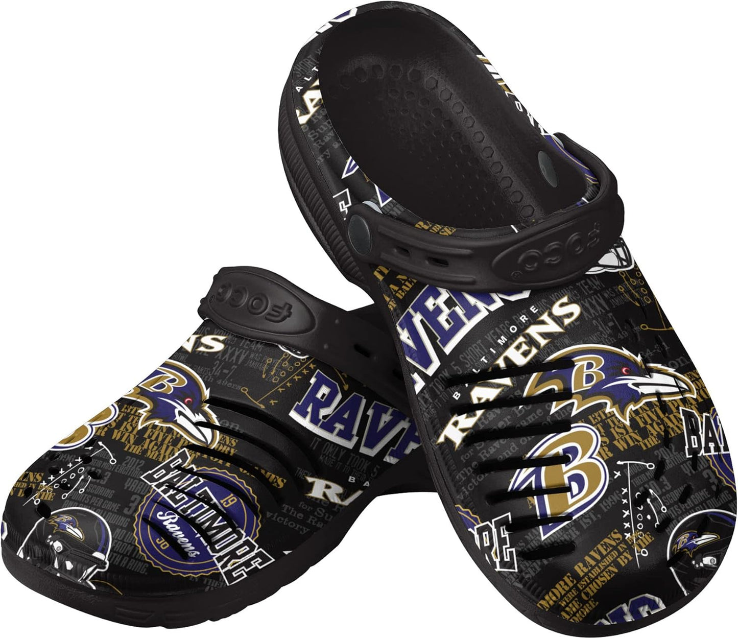 FOCO Men's NFL Team Logo Historic Print Garden Sandals Shoes