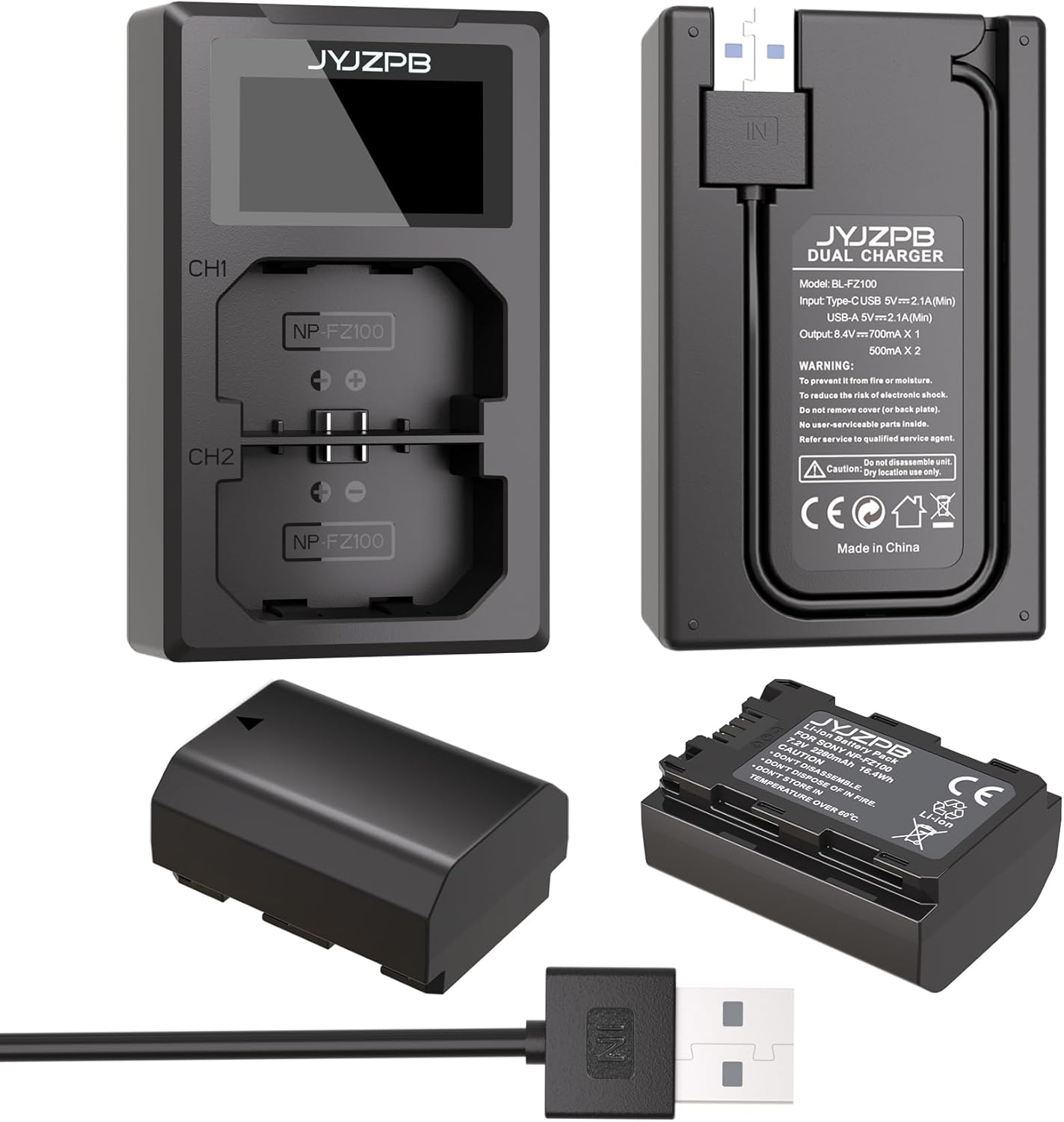NP-FZ100 Battery for Sony Cameras with Charger and Cable