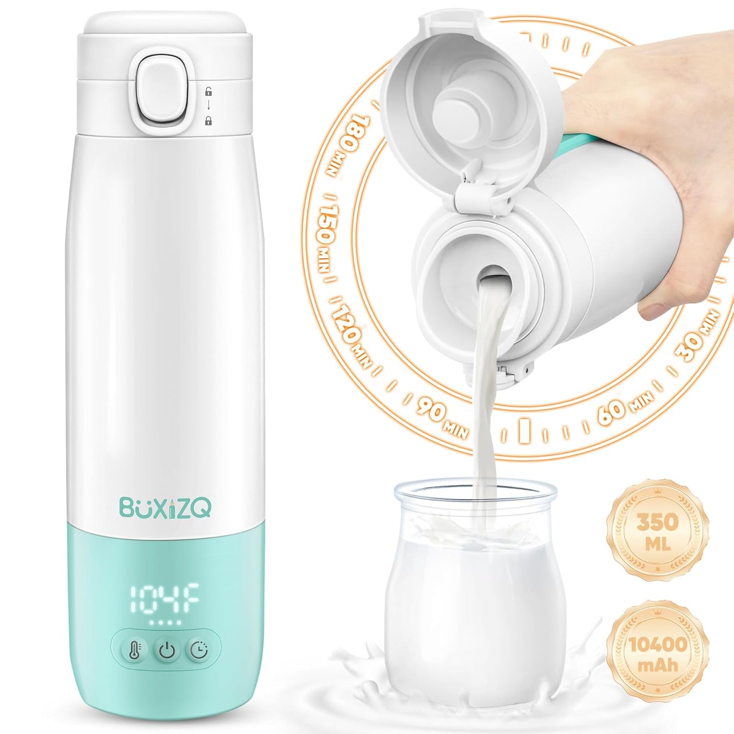 Portable Bottle Warmer for Travel - Fast Heating & Cordless