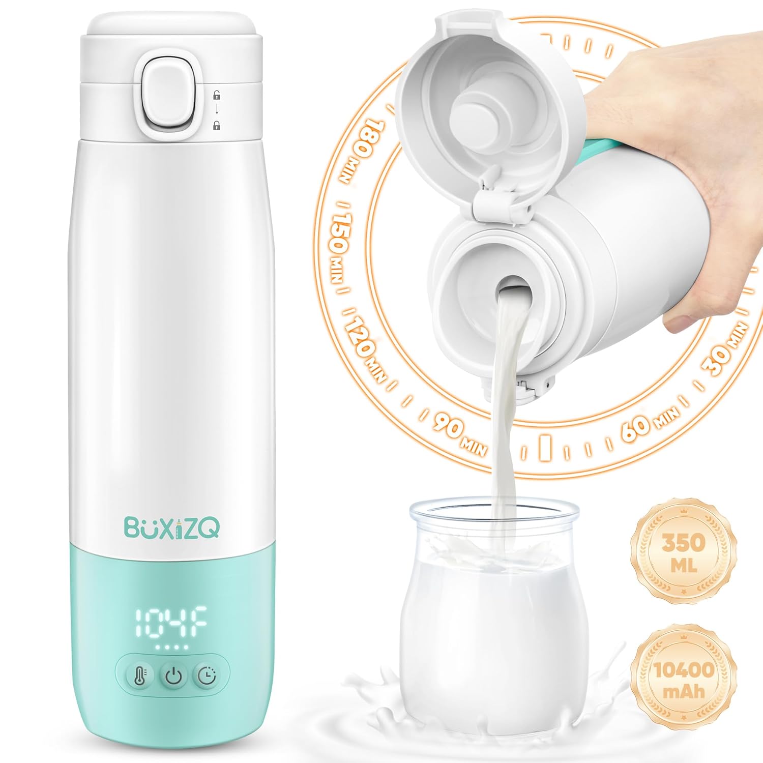 Portable Bottle Warmer for Travel - Fast Heating & Cordless
