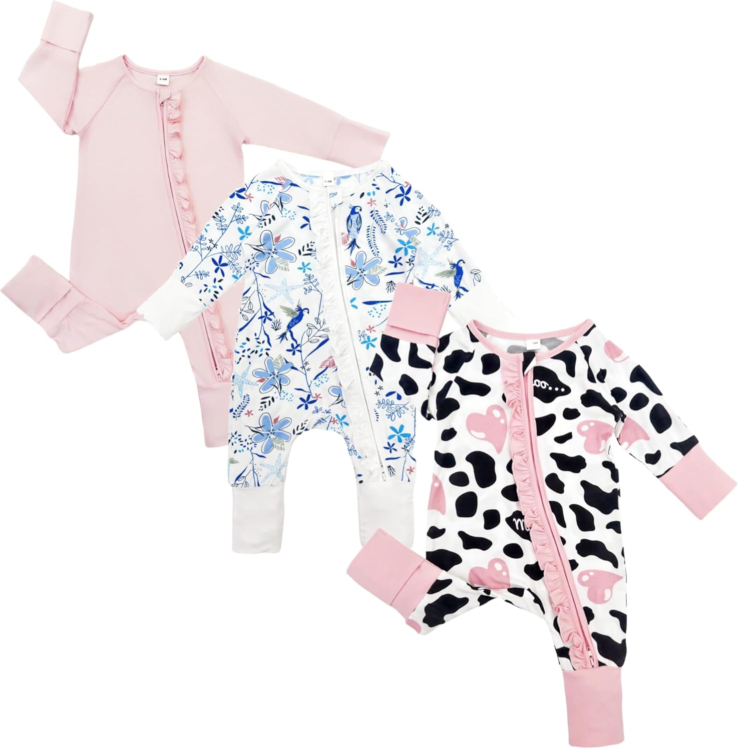 Bow Dream Baby Girl Clothing Footies for Newborn to 24 Months