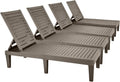 Patio Chaise Lounge Set of 4 - Adjustable, Weatherproof Comfort