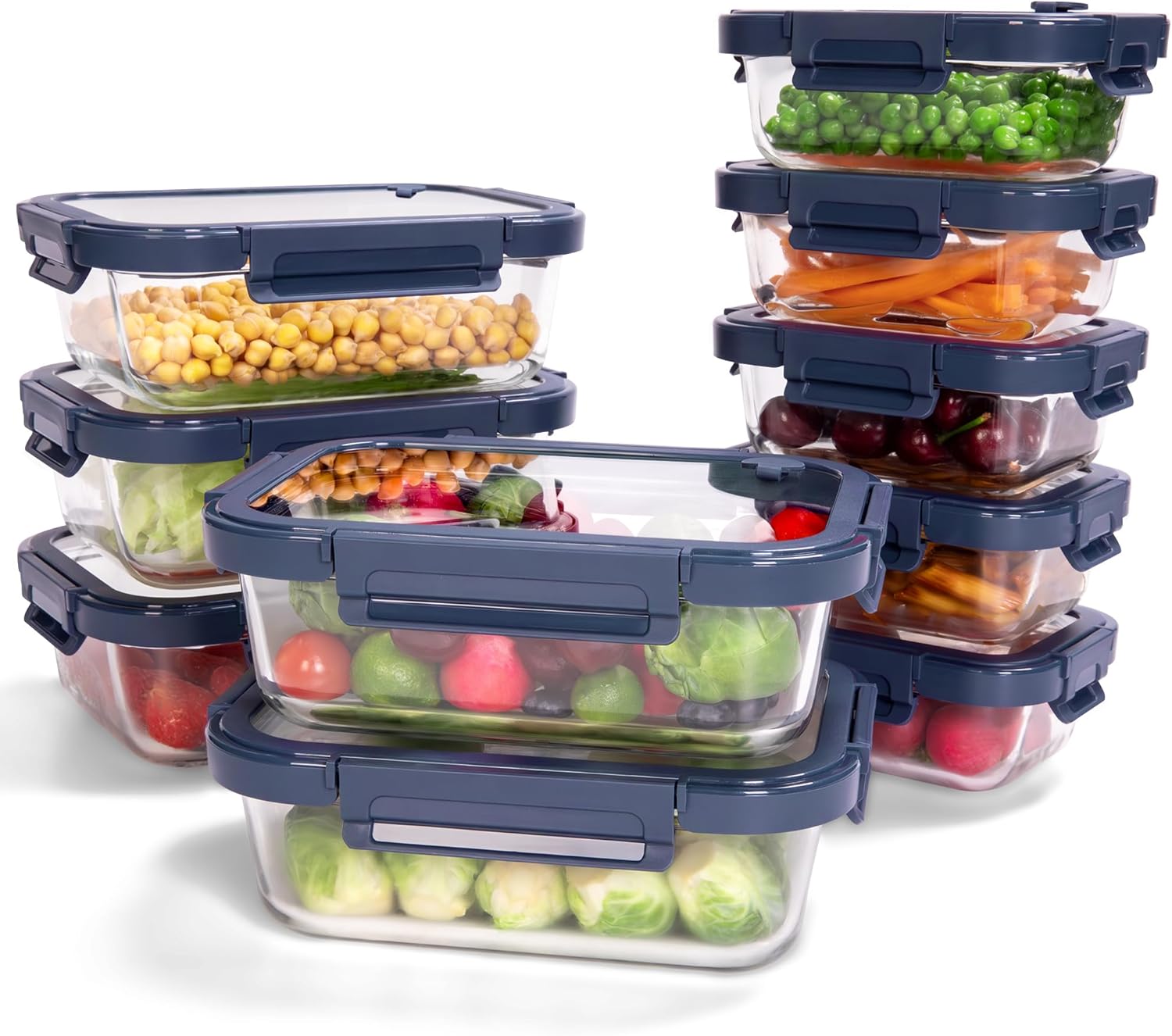 10-Pack Glass Food Storage Containers with Tempered Lids Review