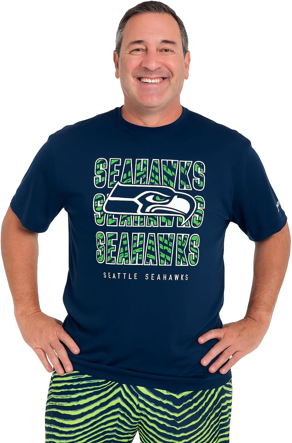 Zubaz NFL Men's Short Sleeve Team Graphic T-Shirt for Fans