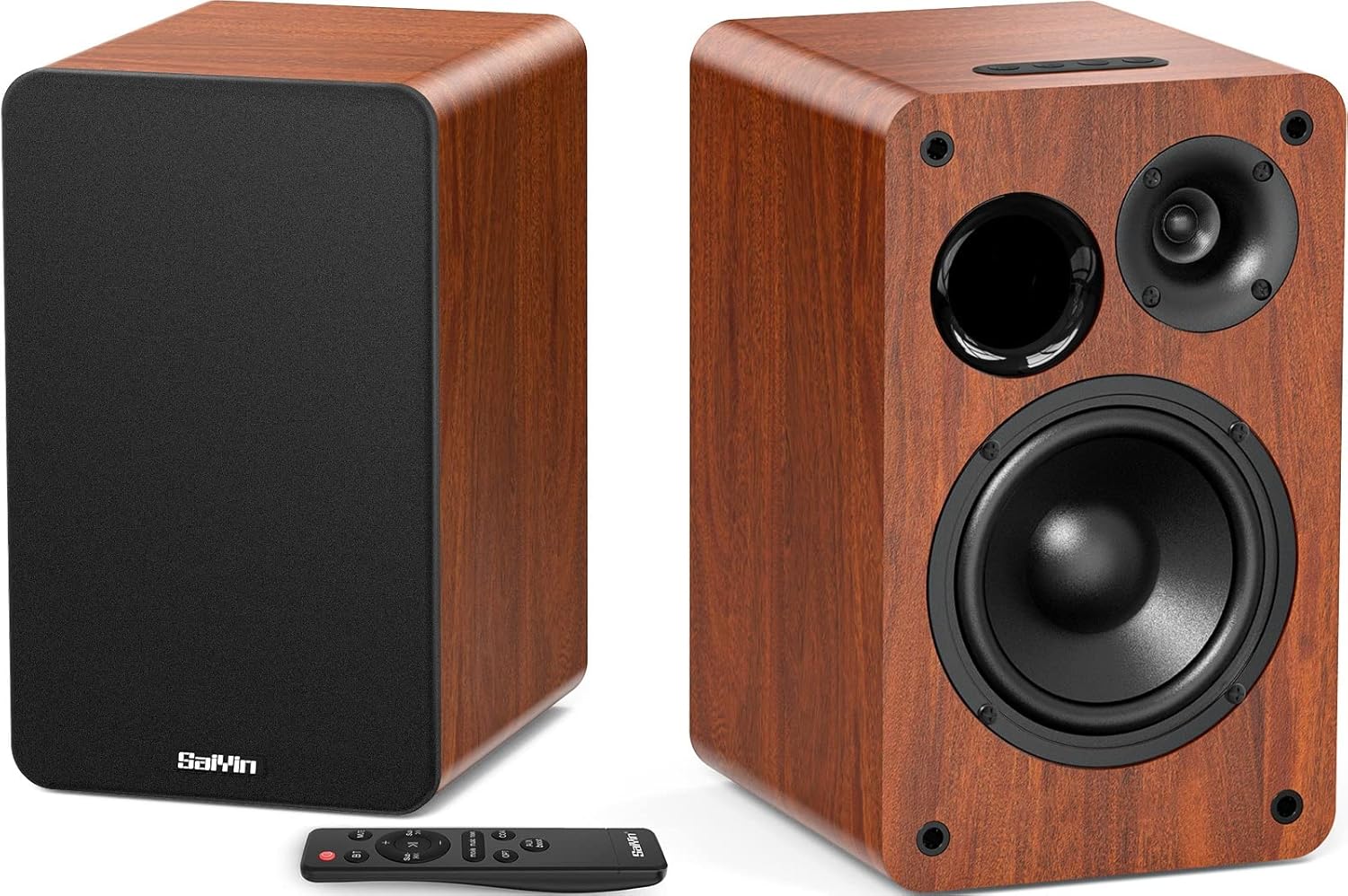 Saiyin Bluetooth Bookshelf Speakers: Hi-Fi Sound & Versatile Inputs