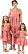 Modern Moments Mommy and Me Gauze Dress - Soft Pink Raspberry Print