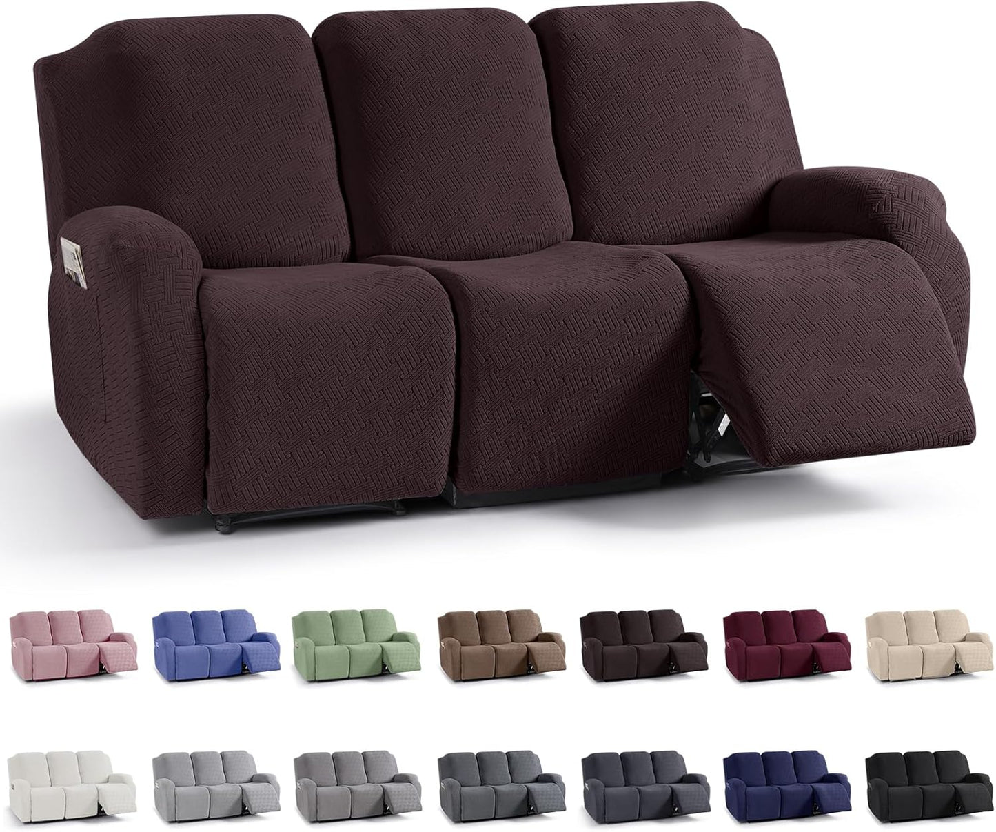 KinCam Recliner Covers for 3 Seater, Stylish Furniture Protector