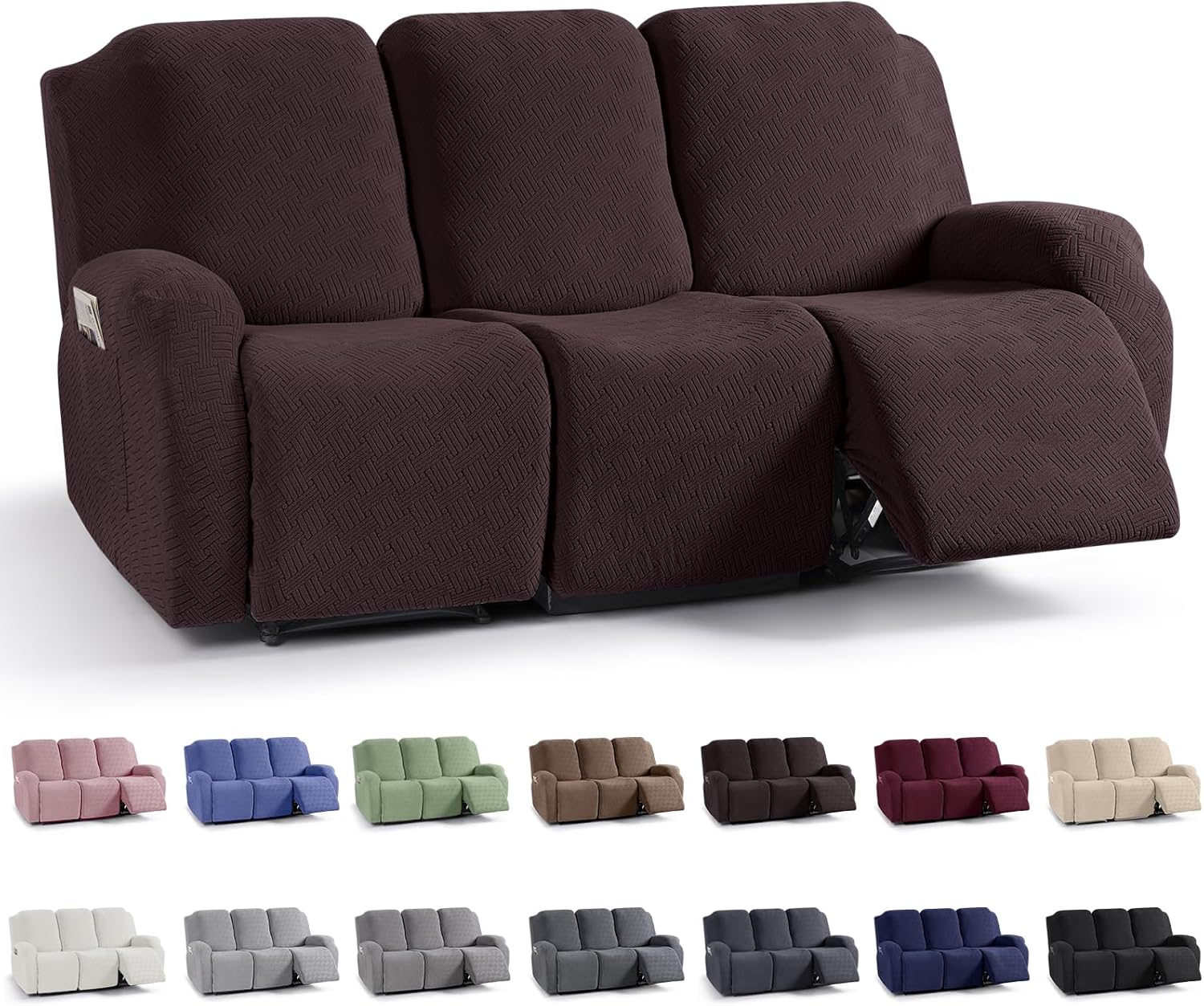 KinCam Recliner Covers for 3 Seater, Stylish Furniture Protector