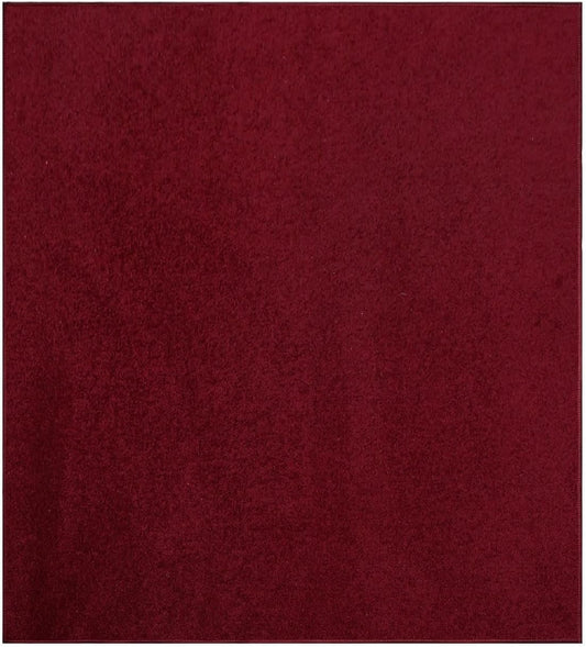 Ambiant Pet Friendly Solid Color Area Rugs in Burgundy - 10ft Square