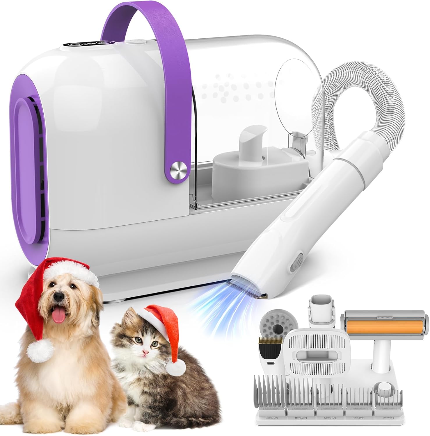 Pet Hair-Free Grooming Kit with Vacuum Power