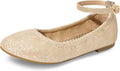 Girls Ballerina Flat Ankle Strap Shoes - Sparkle Interchangeable