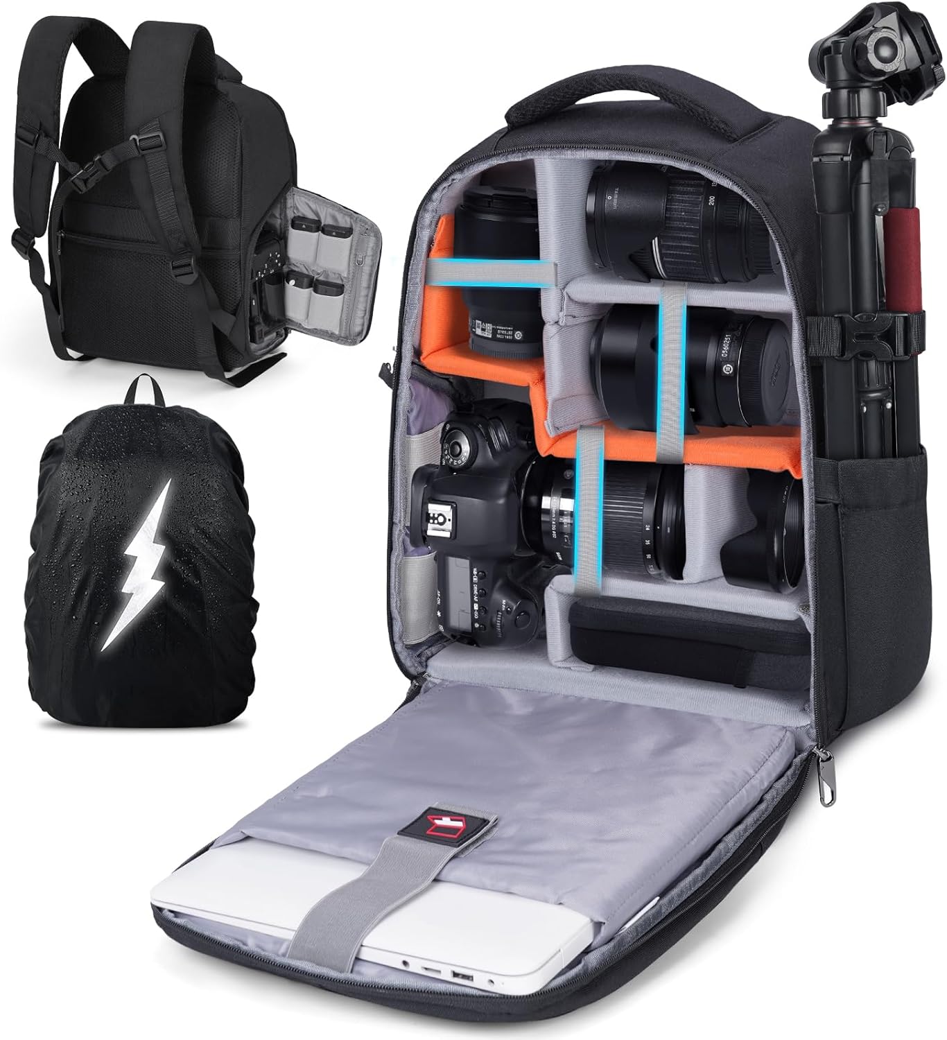 RAINSMORE Camera Backpack - Anti-theft & Waterproof