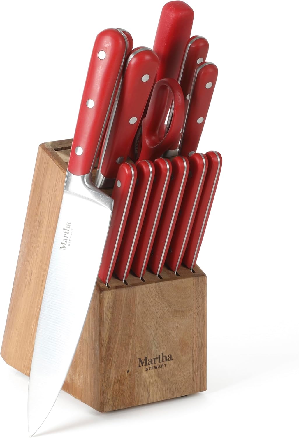 High Carbon Stainless Steel Cutlery Knife Block Set - 14 Pieces