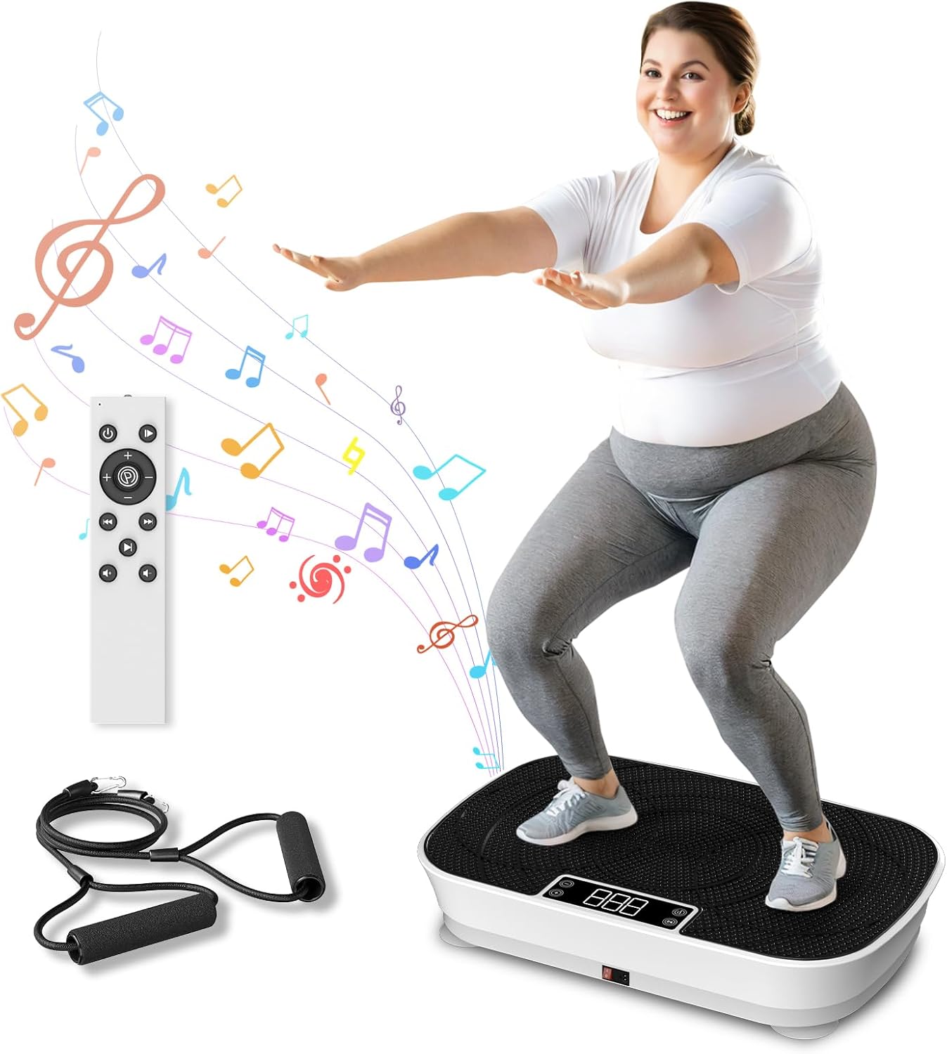 AXEFIT Vibration Plate - 400LBS Capacity, Bluetooth Music, 99 Speeds: Boost Lymphatic Drainage & Weight Loss!