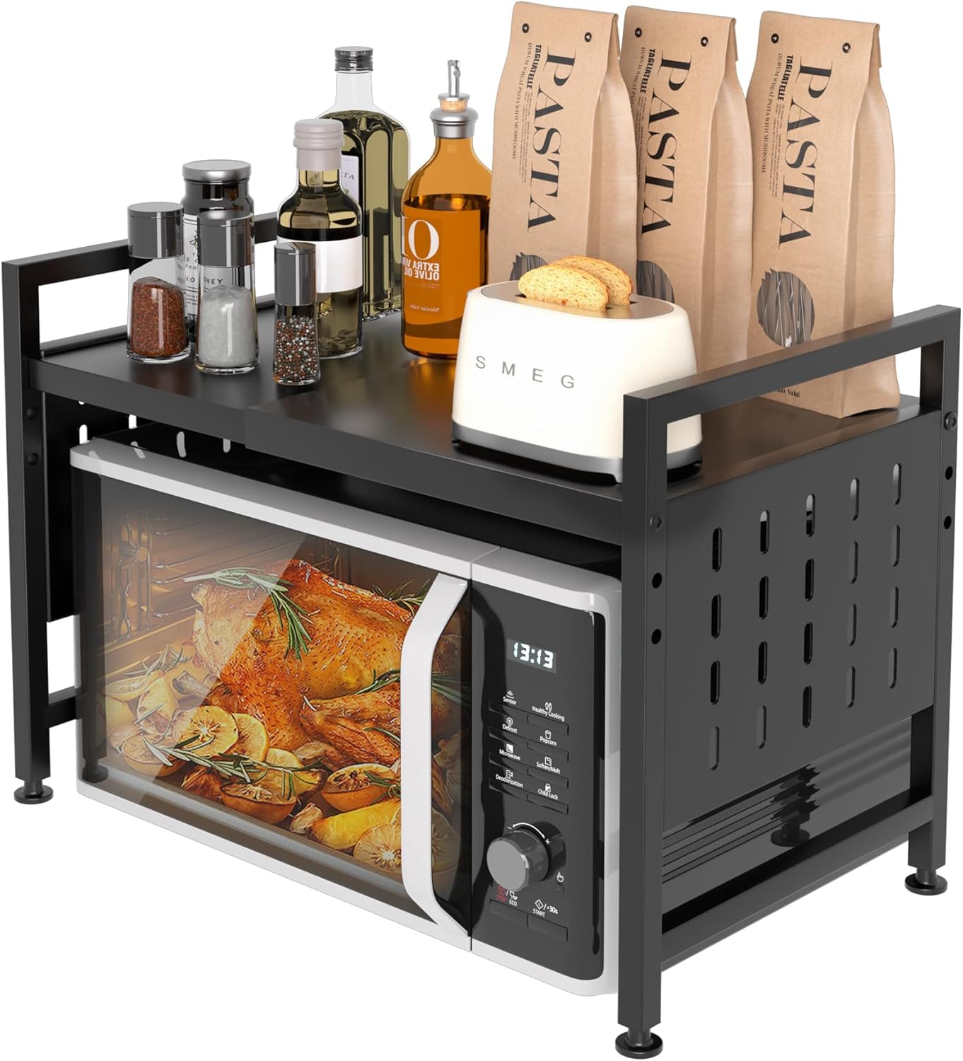 2 Tier Kitchen Microwave Stand, 88lbs Capacity