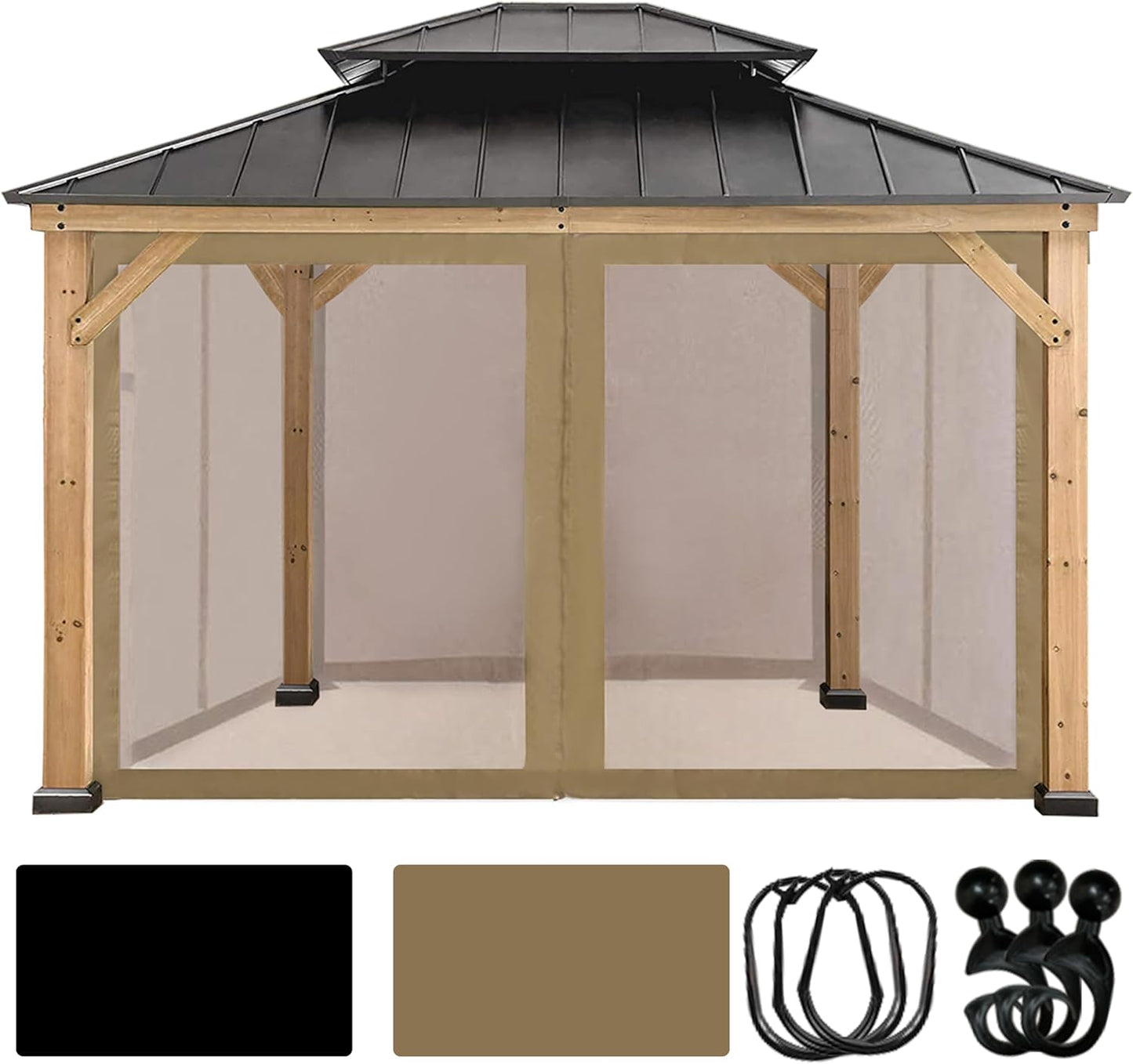 Coastshade Gazebo Canopy Mesh Walls Replacement for 10x12 Gazebo