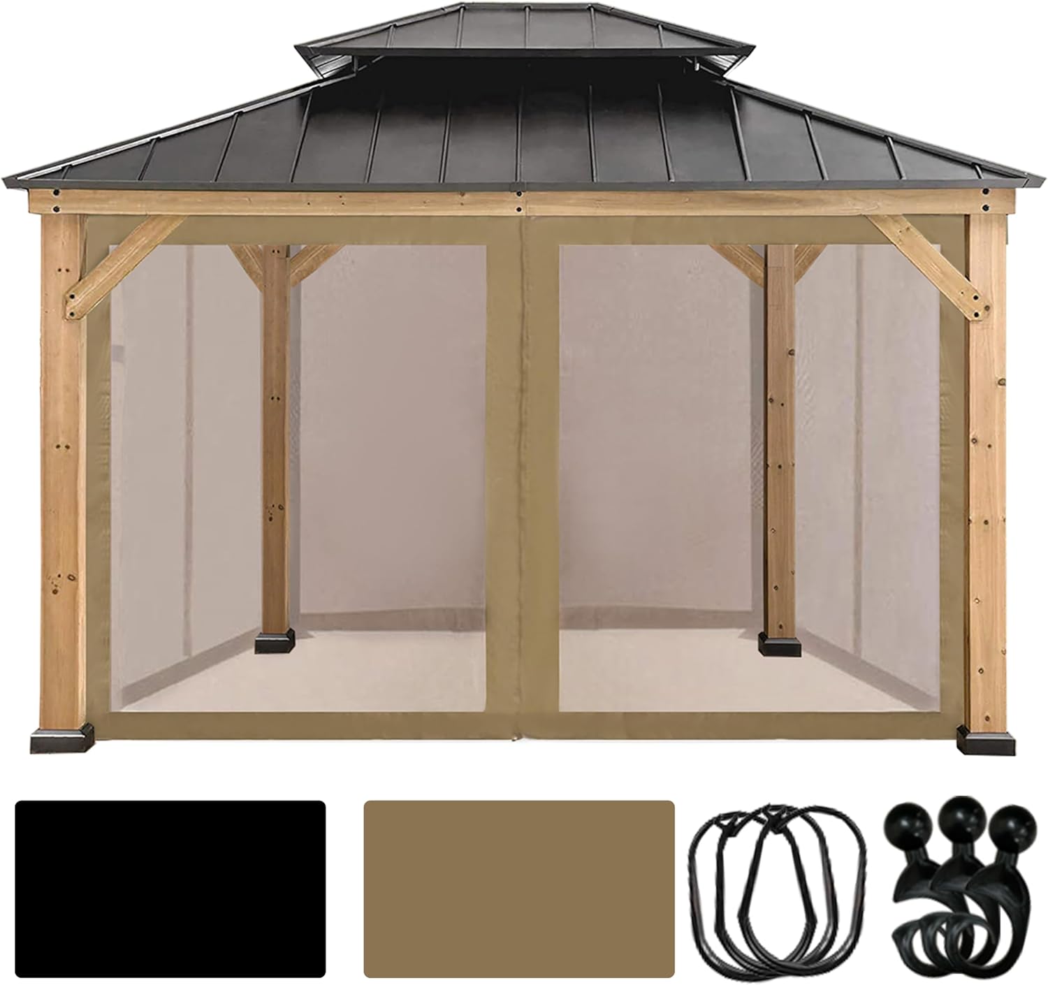 Coastshade Gazebo Canopy Mesh Walls Replacement for 10x12 Gazebo