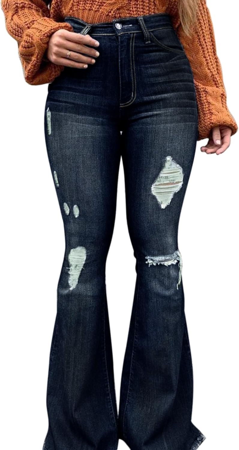 Vintage Bell Bottoms Flare Jeans for Women - 90s High Waist Style