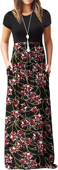 Women's Short Sleeve Loose Maxi Dress with Pockets - Comfortable Size