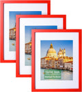 wyooxoo 11x14 Picture Frame Red Solid Wood - Set of 3