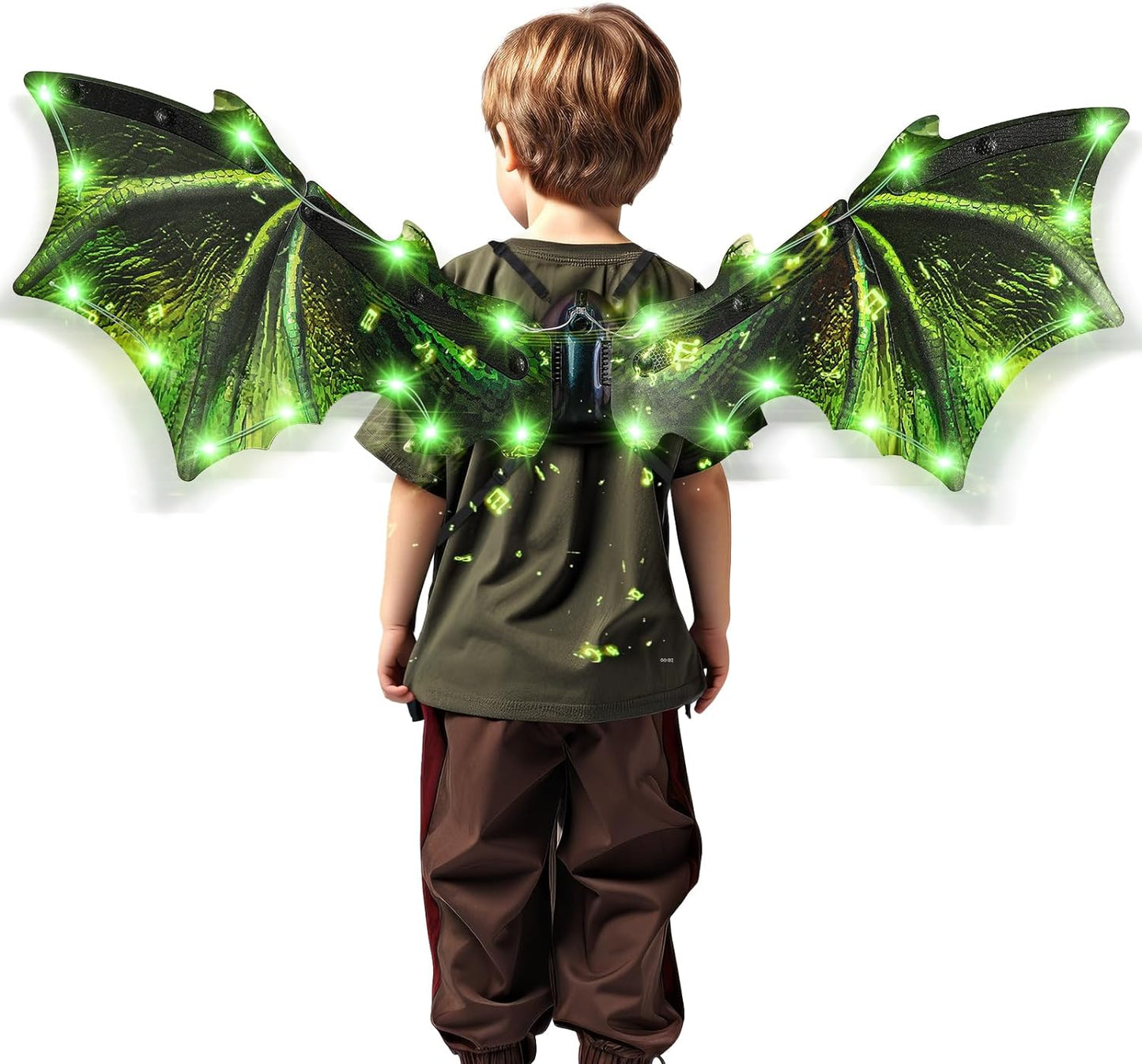 Toddler Electric Dragon Wings for Kids with LED Light & Music
