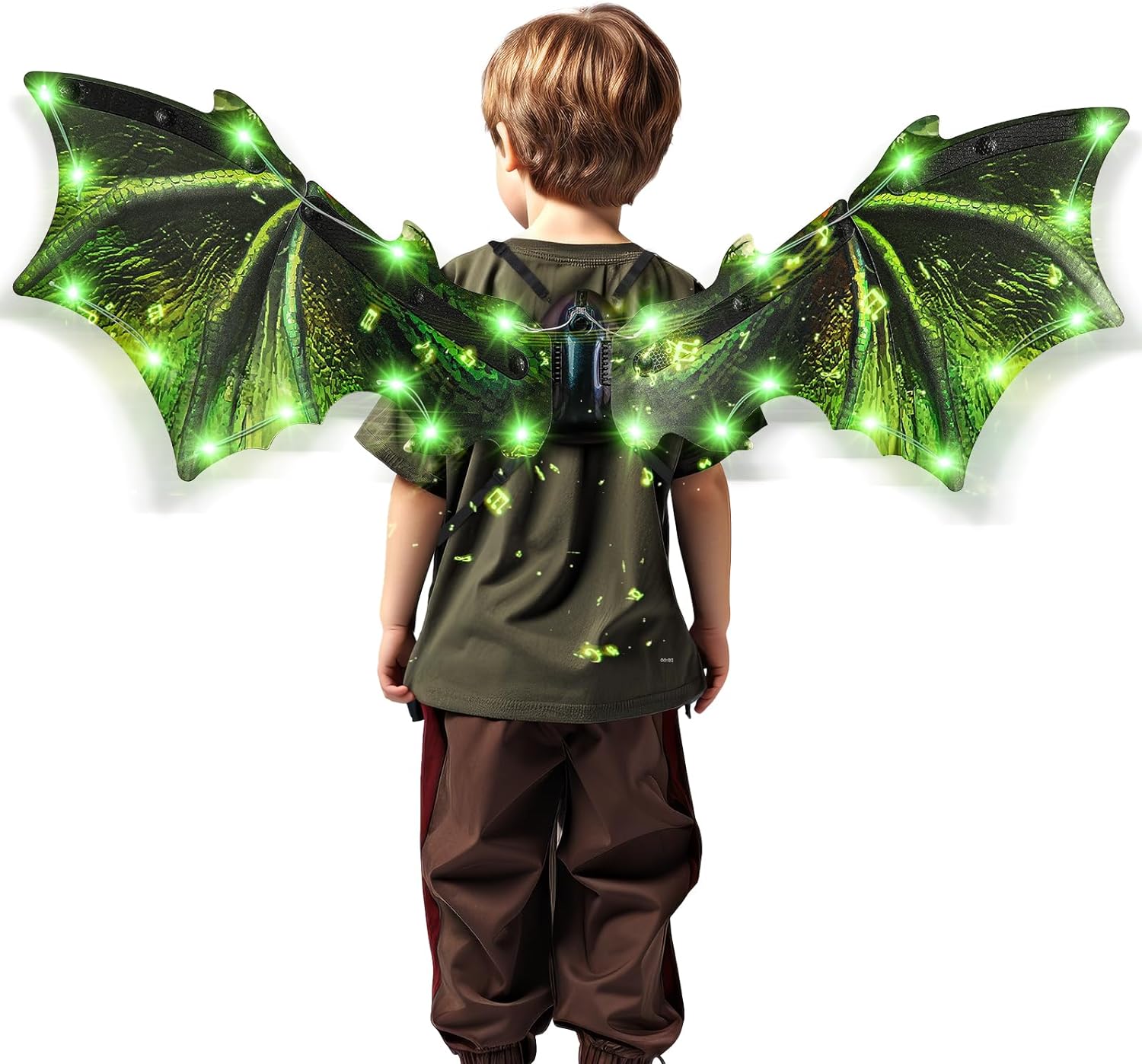 Toddler Electric Dragon Wings for Kids with LED Light & Music