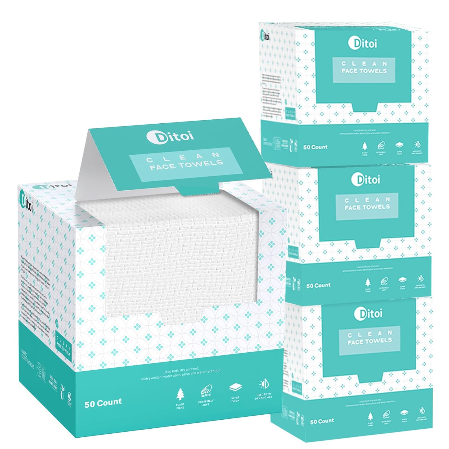 Ditoi Disposable Face Towels - Ultra Soft Makeup Remover Wipes
