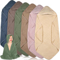 Muslin Hooded Baby Towels 6 Pack - Soft, Absorbent Newborn Wraps