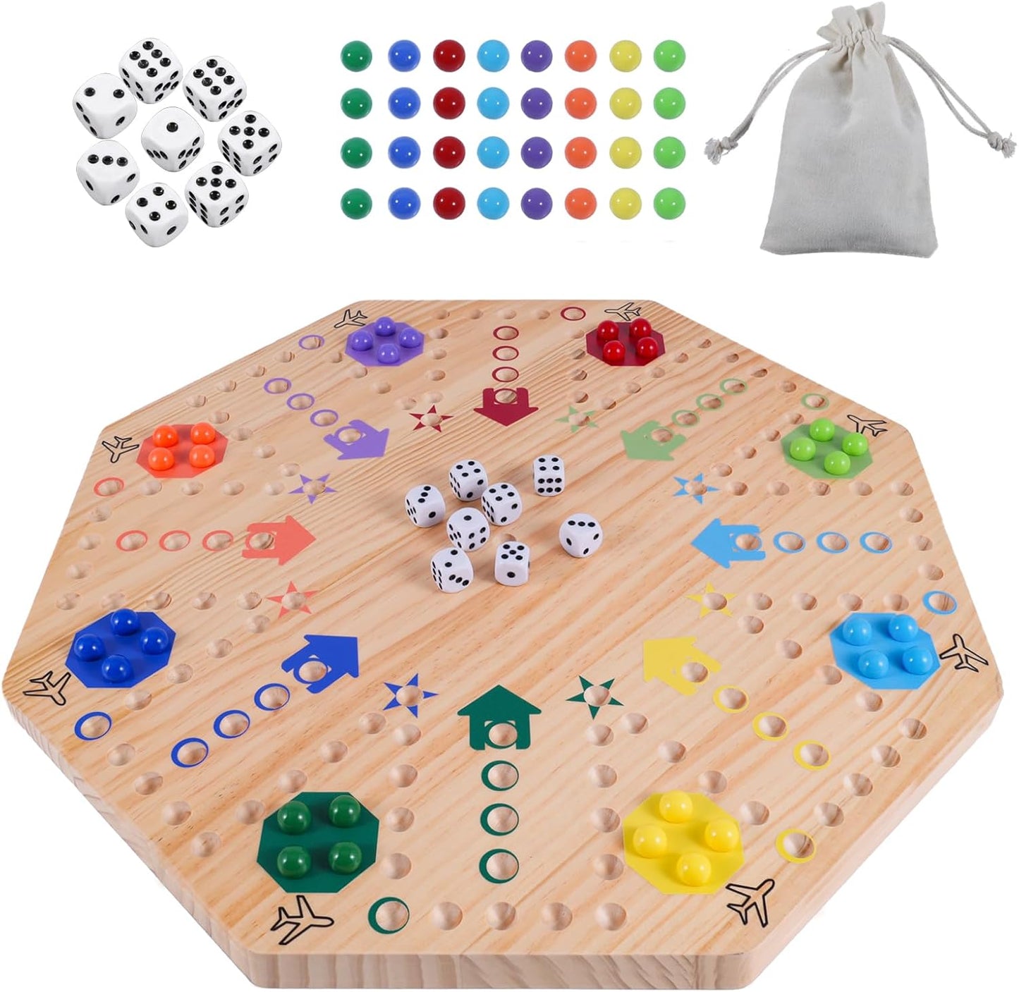 Original Marble Game Wahoo Board Game for 8 Players Fun