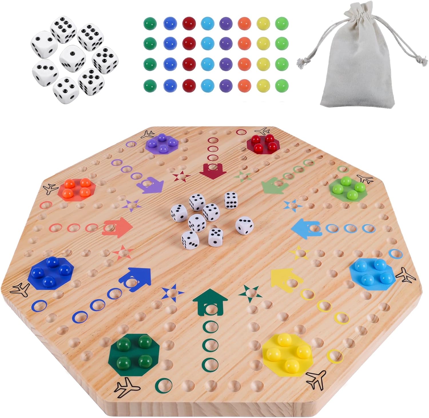 Original Marble Game Wahoo Board Game for 8 Players Fun