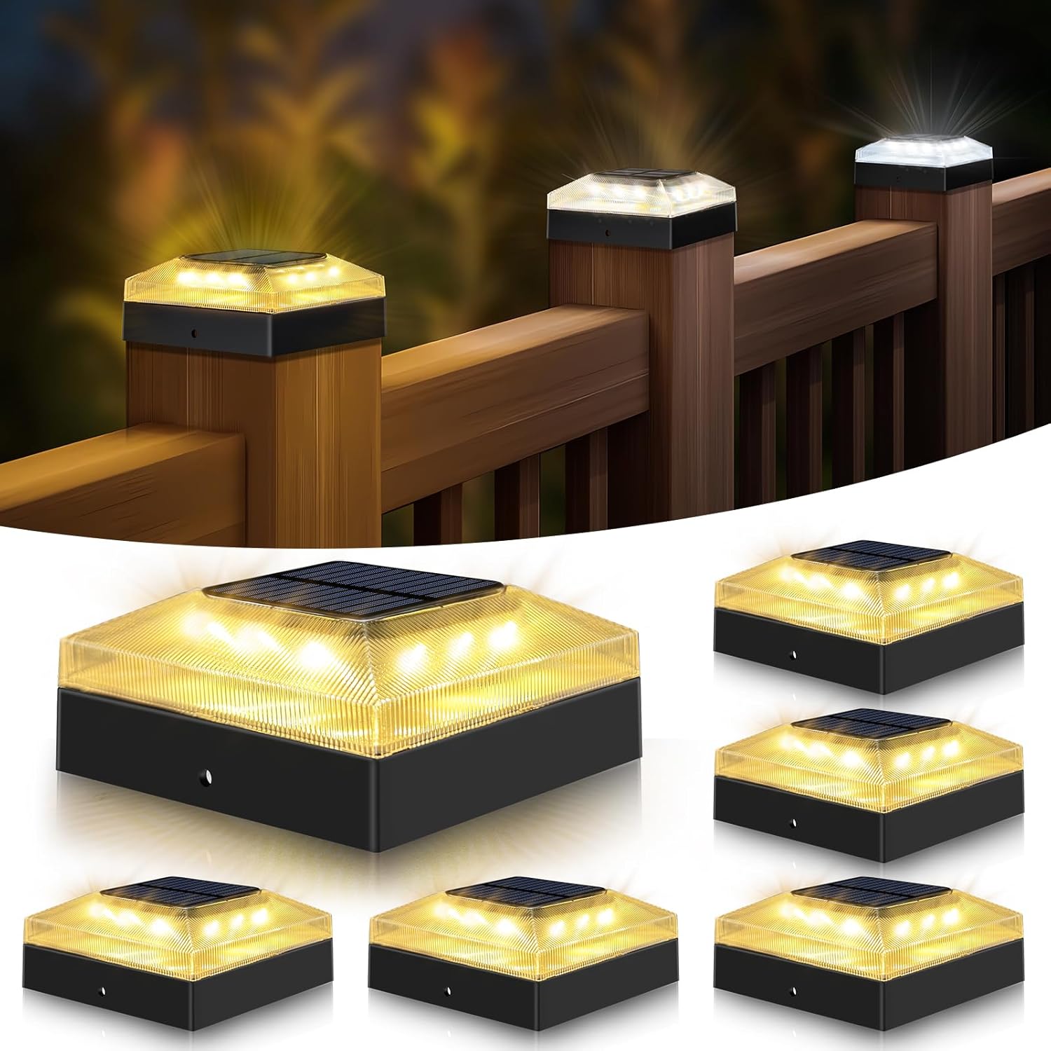 4x4 Solar Post Cap Lights Outdoor for Garden and Deck Use