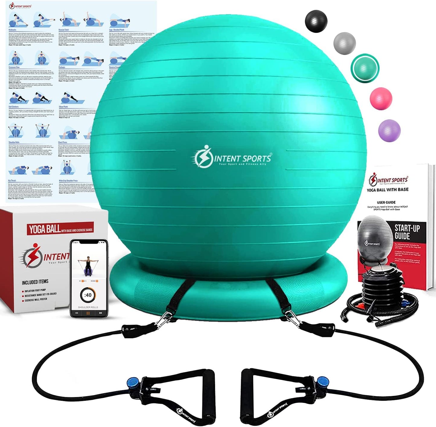INTENT SPORTS Yoga Ball Chair for Home Gym and Office Use