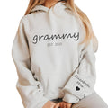 Custom Grammy Sweatshirt with Grandkid Names on Sleeve - Personalized