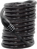 Lumintrail Long Coiled Bike Cable Lock 3/8 in 25ft - Weatherproof