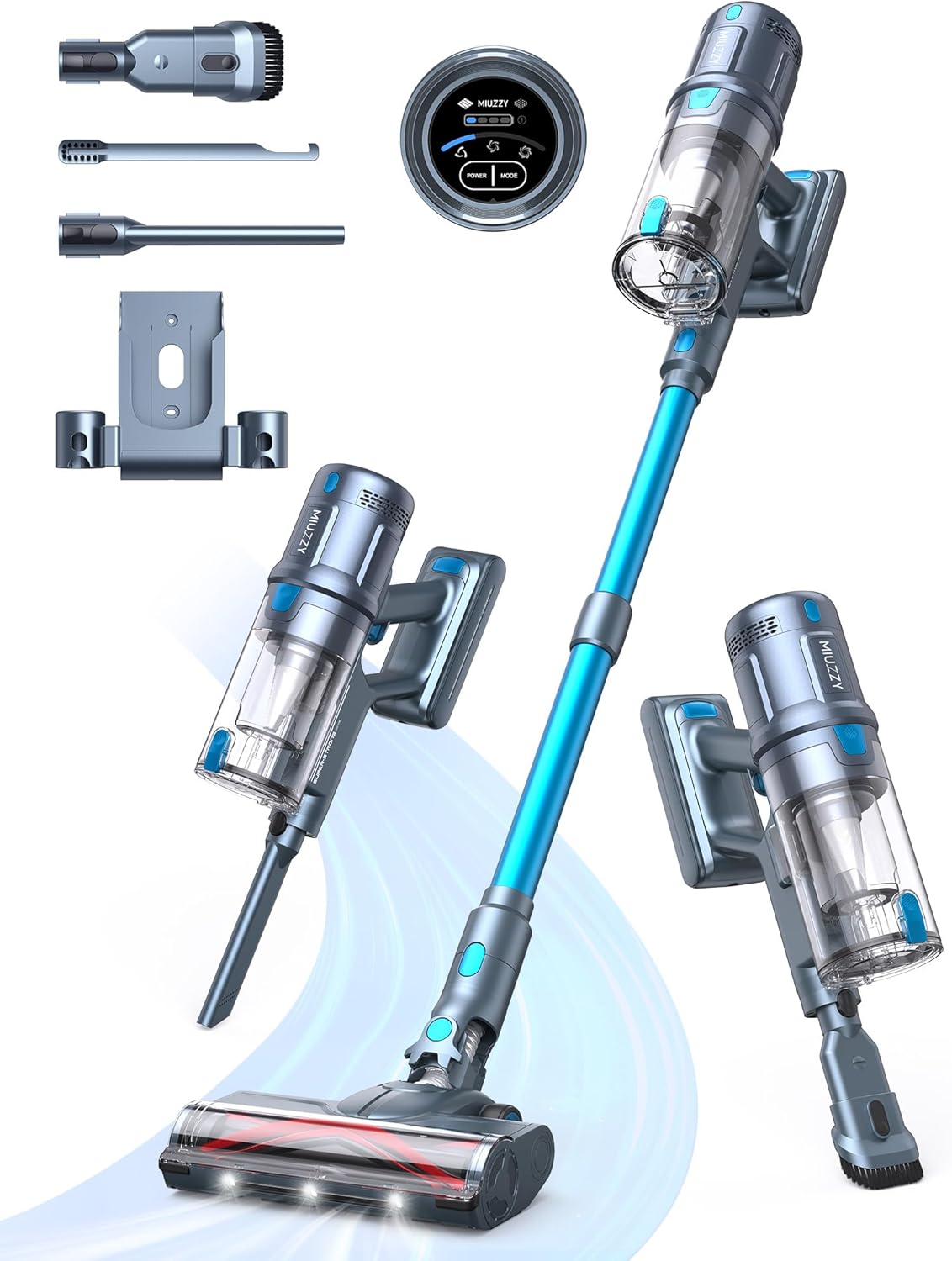 MIUZZY Cordless Vacuum: 45Kpa Suction & 60 Mins Runtime