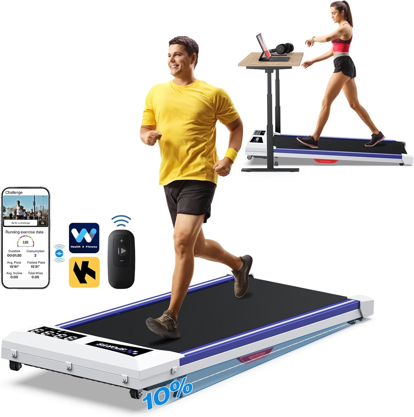 COZYINN 10% Incline Waking Pad - Compact Fitness Power