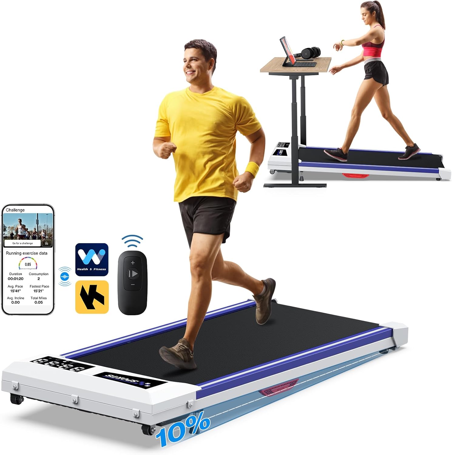 COZYINN 10% Incline Waking Pad - Compact Fitness Power