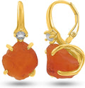 Real Raw Crystal Drop Earrings - Genuine Birthstone Gold Drop Rough