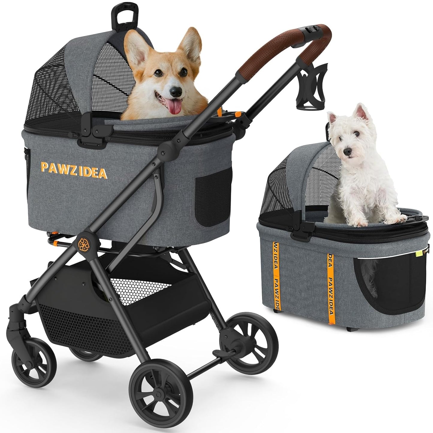 PAWZIDEA Pet Stroller 4 in 1: Versatile Travel System for Pets