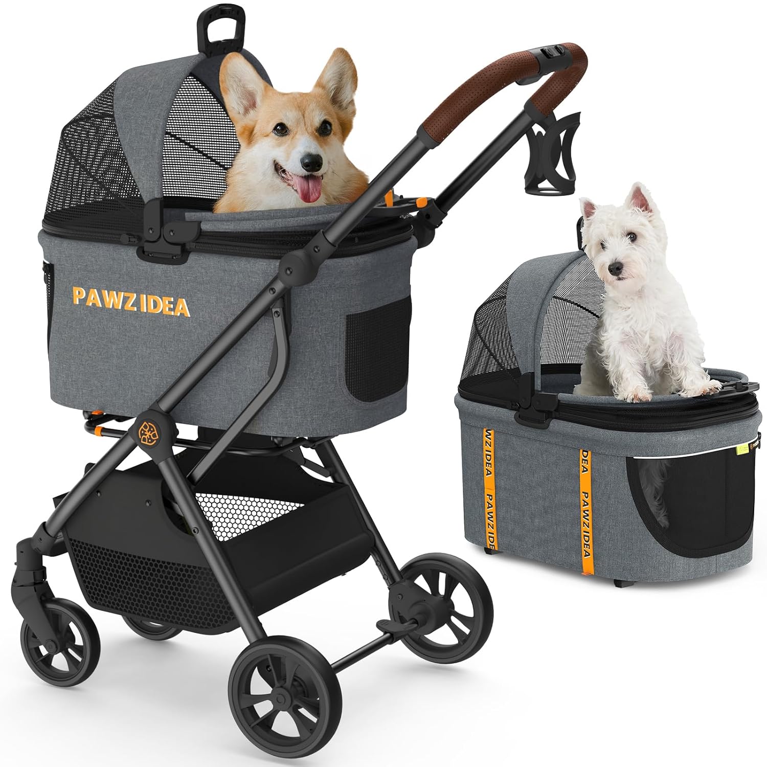 PAWZIDEA Pet Stroller 4 in 1: Versatile Travel System for Pets
