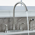 3 Hole or 4 Hole Two Handle Kitchen Faucet with Side Sprayer - Durable