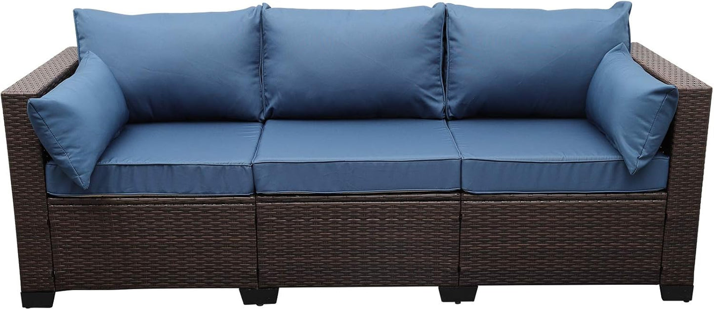Rattaner 3-Seat Patio Wicker Sofa for Outdoor Comfort and Style